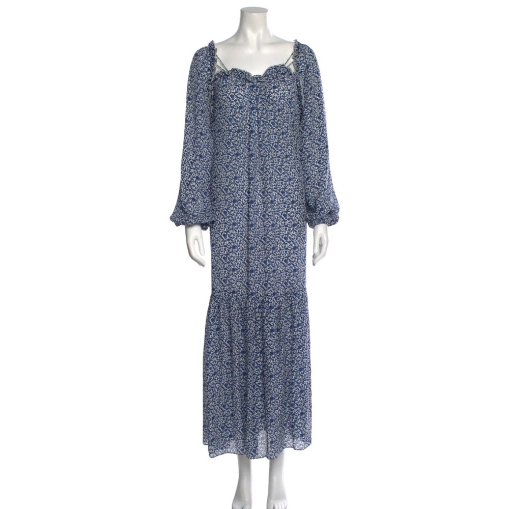 Tory Burch Blue Floral Maxi Dress